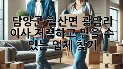 담양군 월산면 광암리 이사, 저렴하고 믿을 수 있는 업체 찾기